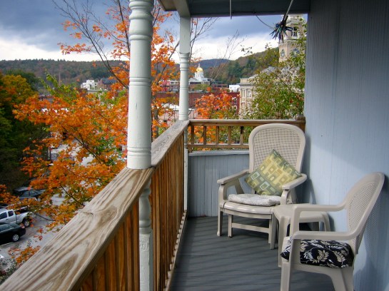 view of the Montpelier Capital Dome and clock tower from our apartment