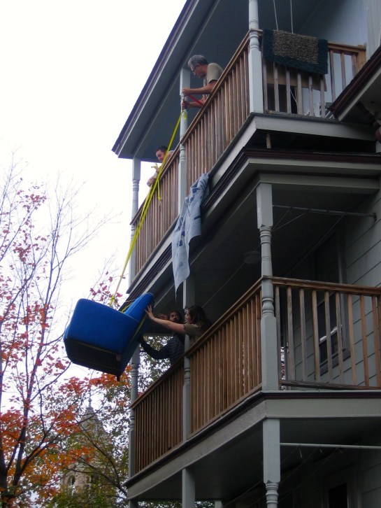 Getting it up to the apartment was a challenge