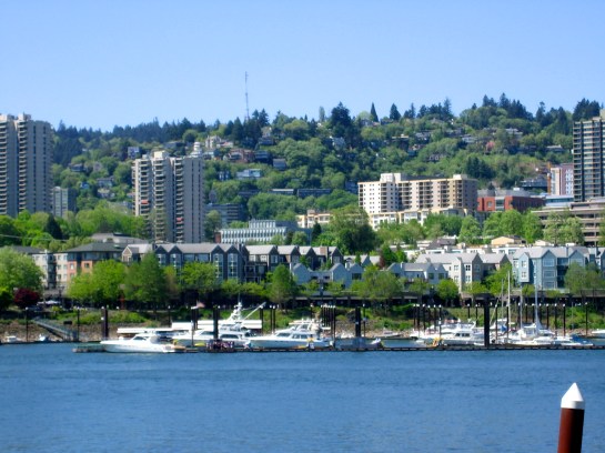 yacht harbor on a gorgeous day, taken from the waterfront bike trail