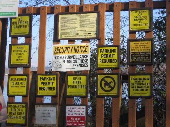 Sauvie Island rules & regs: but no one's watching