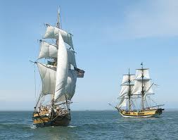 2 beauti ships in calm waters