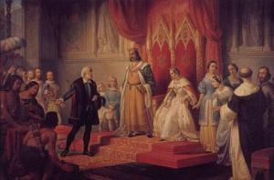 Cristóbal Colón just back from the East Indies with a few captive Indians